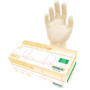 RONCO LE2 Latex Tan Examination Glove Powder Free Large 100x10
